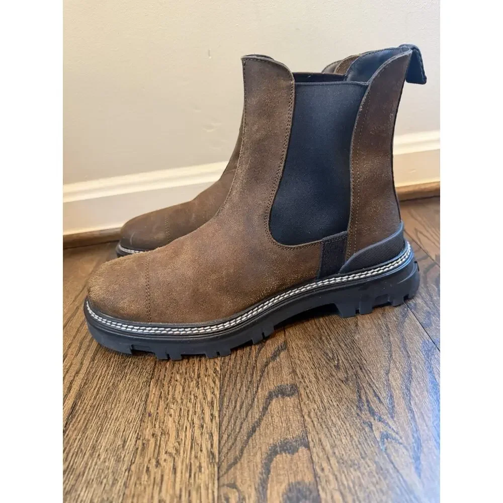 PRADA Suede Chelsea Boot Brown Size US 8 Made In Italy EUC - Picture 6 of 14